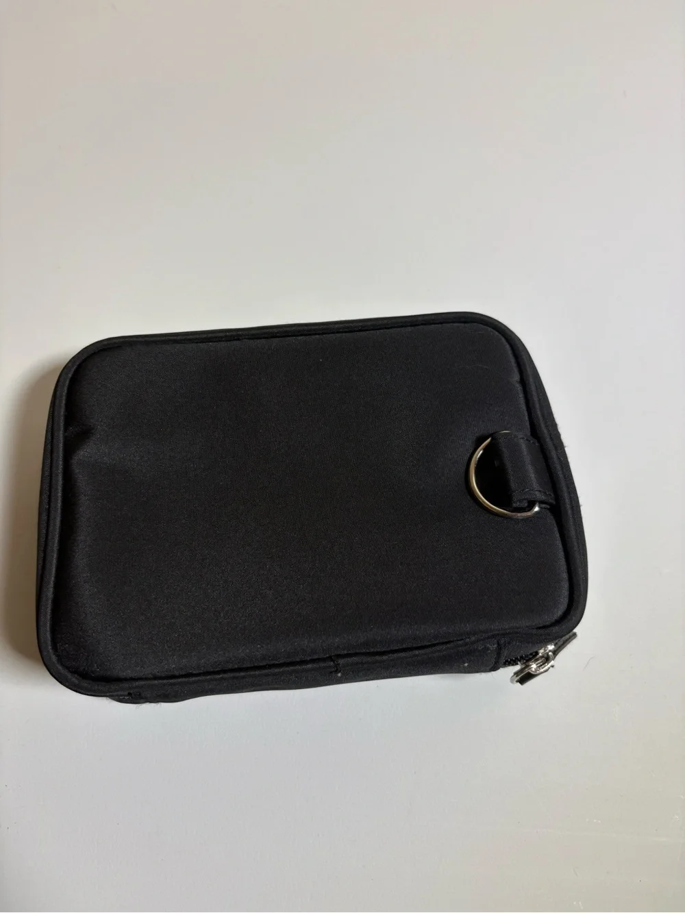 Black Compact Travel Pouch with D-Ring